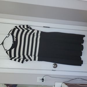 Loft plus black and white dress
